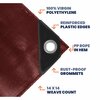 Tarpco Safety 40 ft x 50 ft Heavy Duty 14 Mil Tarp, Maroon, Polyethylene, Waterproof, Rip and Tear Proof TS-107-40X50